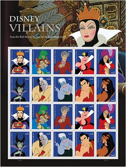 Walt Disney Villains Forever First Class Postage Stamps
