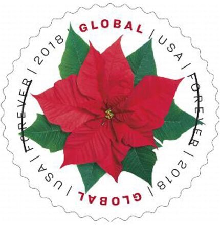 (2018) Global Poinsettia First Class Forever Postage Stamps