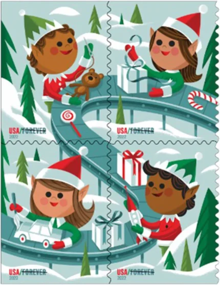 2022 Holiday Elves Forever Postage Stamps